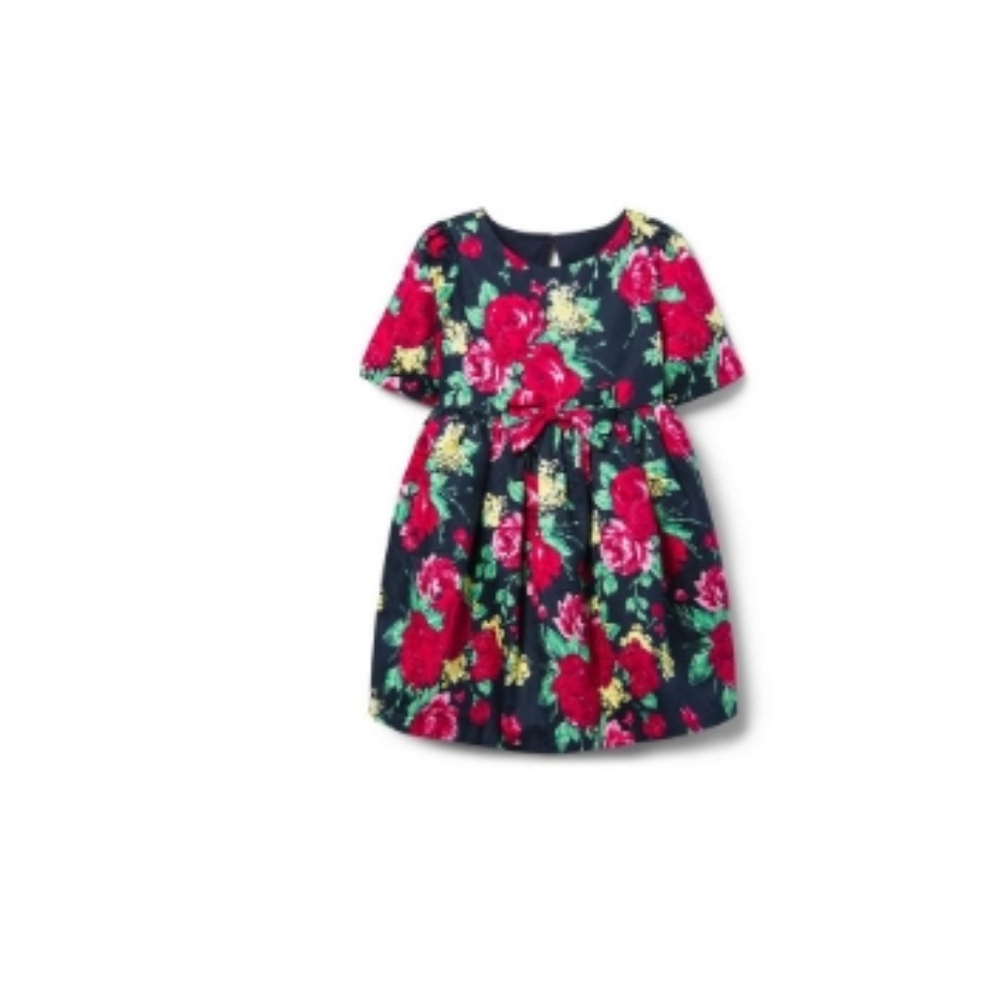 Navy Floral Holiday Formal Wedding Dress